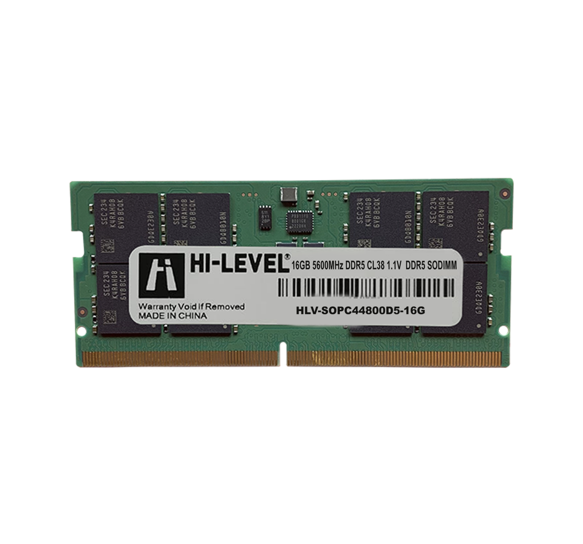 16 GB DDR5 5600MHz HI-LEVEL CL46 1.1V SODIMM (HLV-SOPC44800D5/16G)