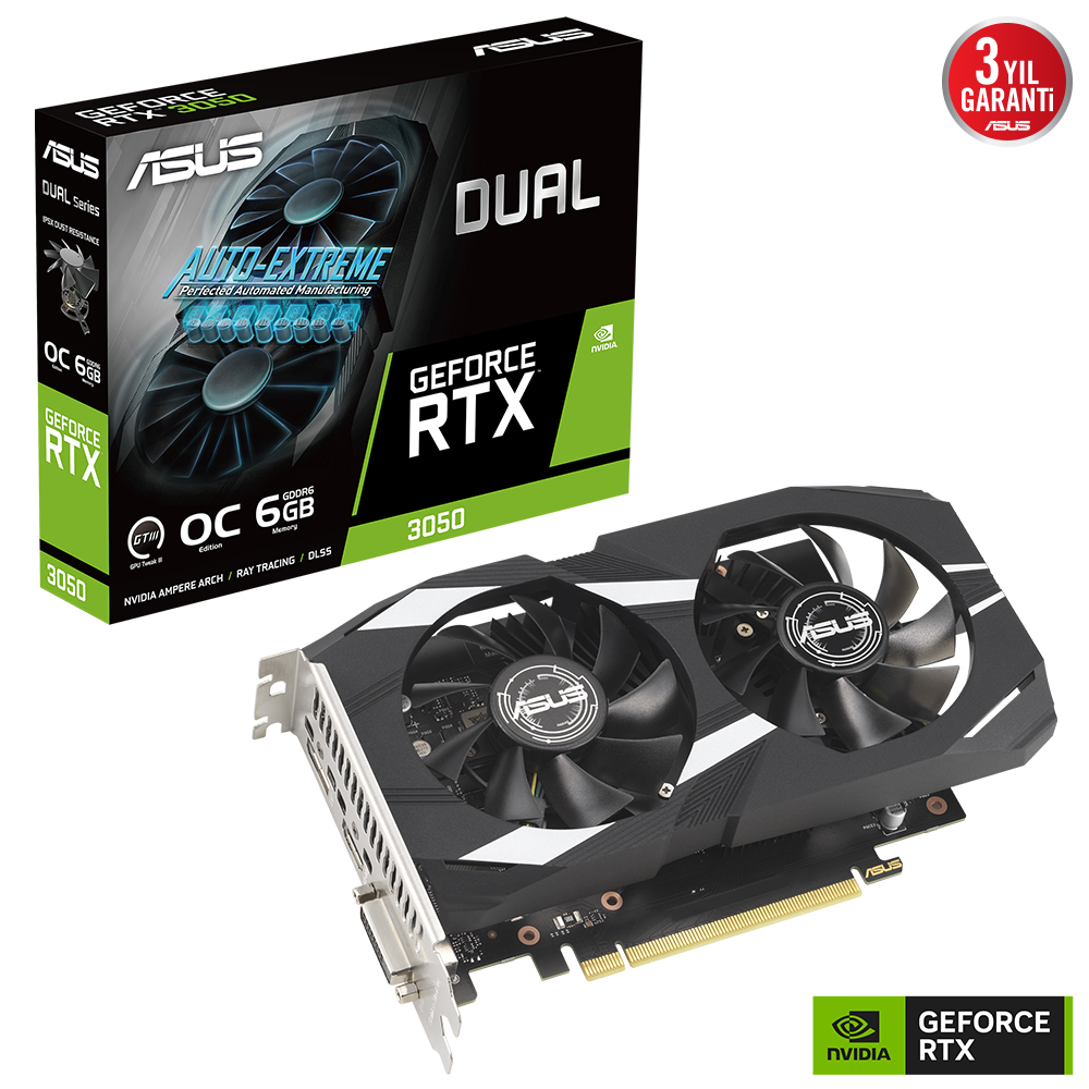 ASUS RTX3050 6GB GDDR6 96BIT DP/HDMI/DVI (DUAL-RTX3050-O6G)
