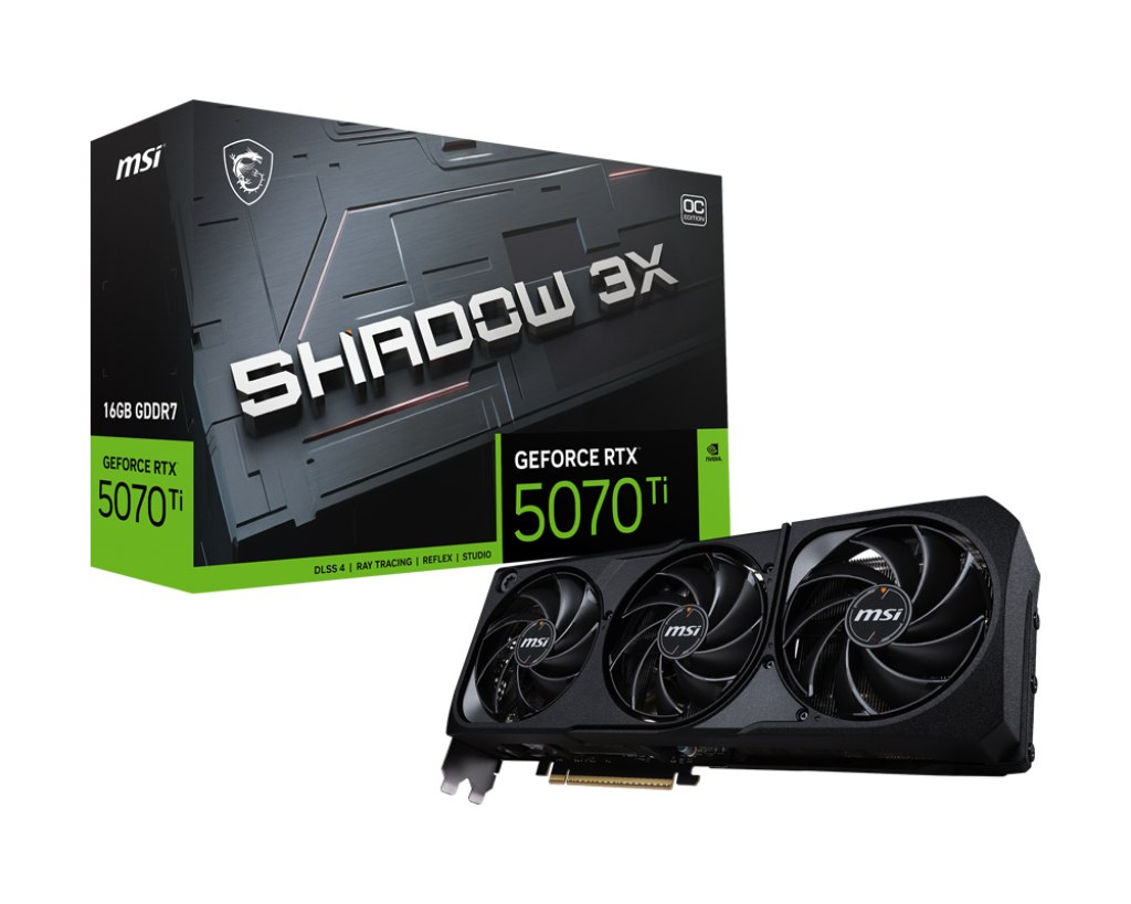 MSI RTX5070-TI 16GB GDDR7 256BIT 3xDP/HDMI(GEFORCE RTX 5070 TI 16G SHADOW 3X OC)