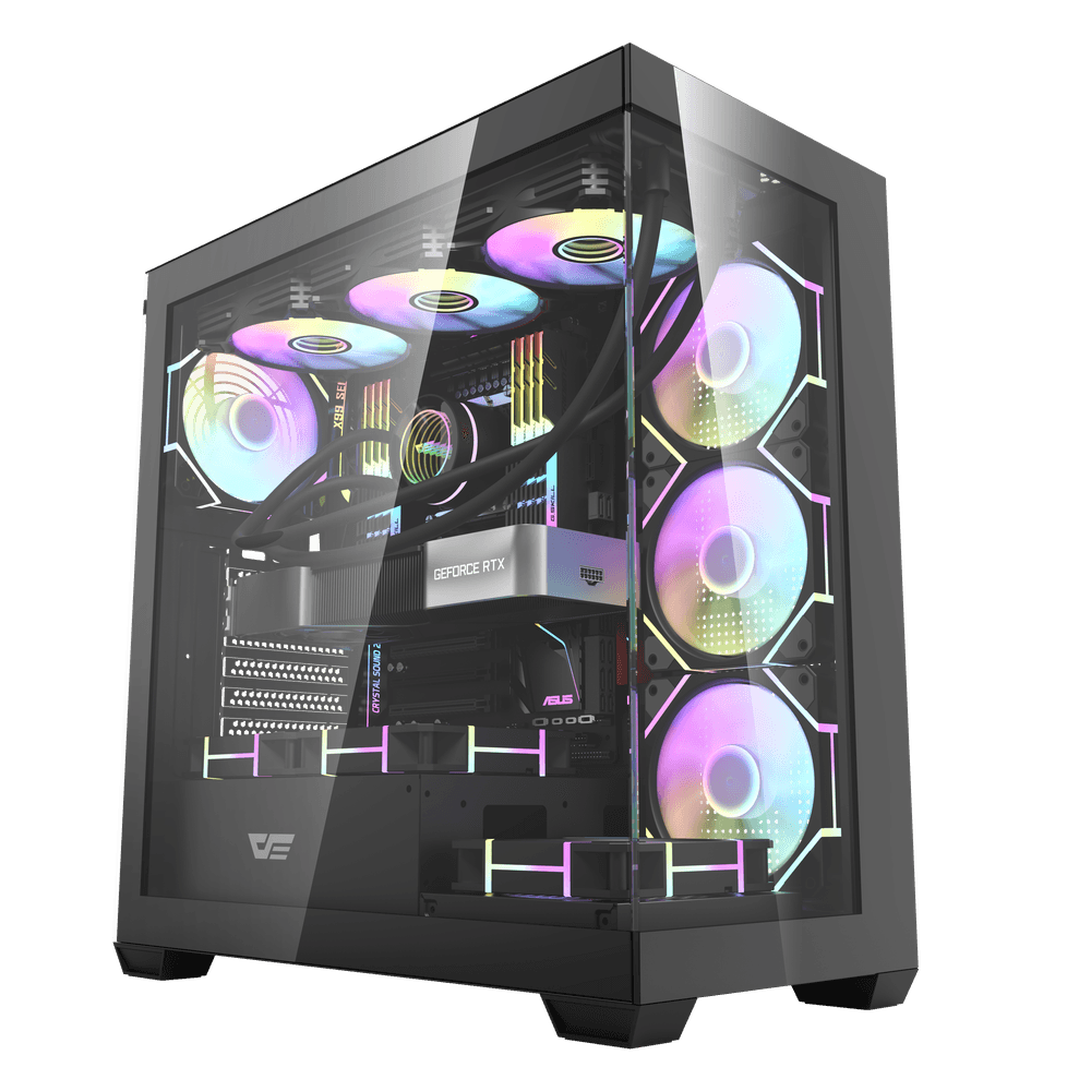 AIGO DS900 750W 80+ USB3.0 4x12CM FAN TEMPERLI CAM SIYAH ATX KASA