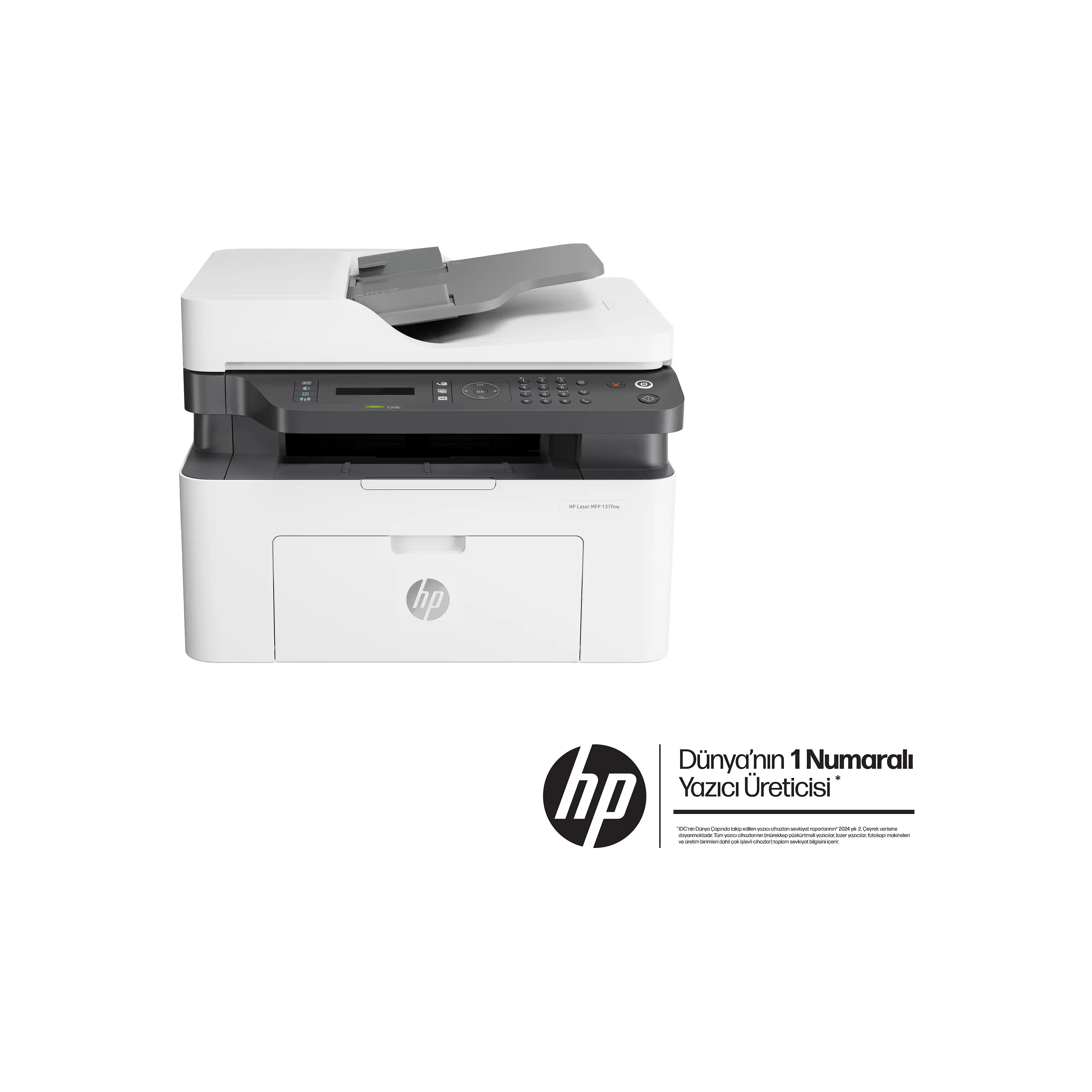 HP Laser MFP 137fnw Faks + Fotokopi + Tarayıcı + Ethernet + Wifi + Çok Fonksiyonlu Lazer Yazıcı